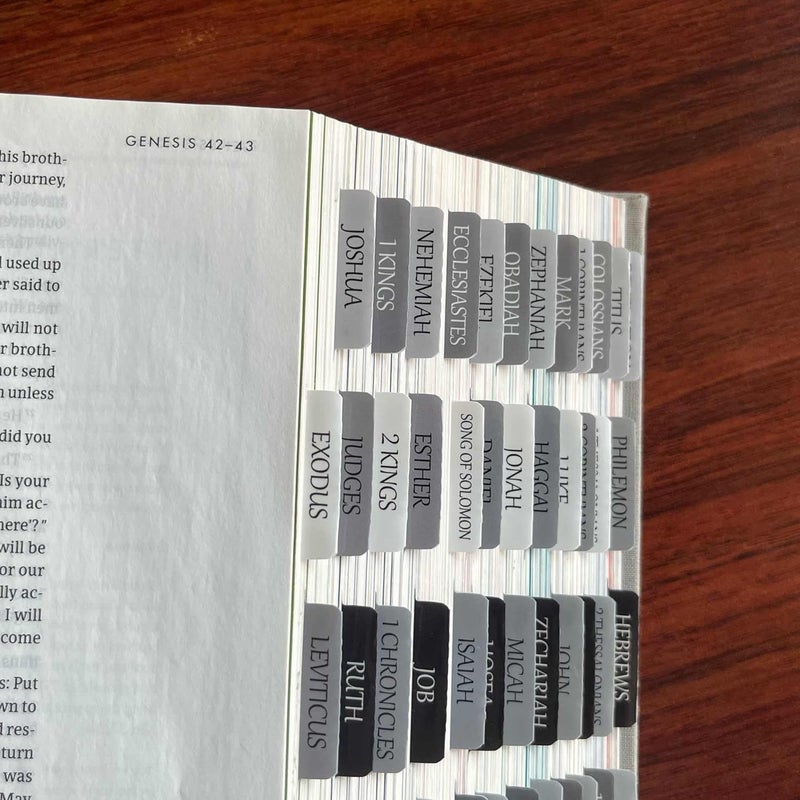 thinkor Reposition Large Text Bible Tabs, Contrast Color Bible Stickers for Women and Men, Easy to Read and Apply Bible Journaling Tabs (Gray) - Image 5